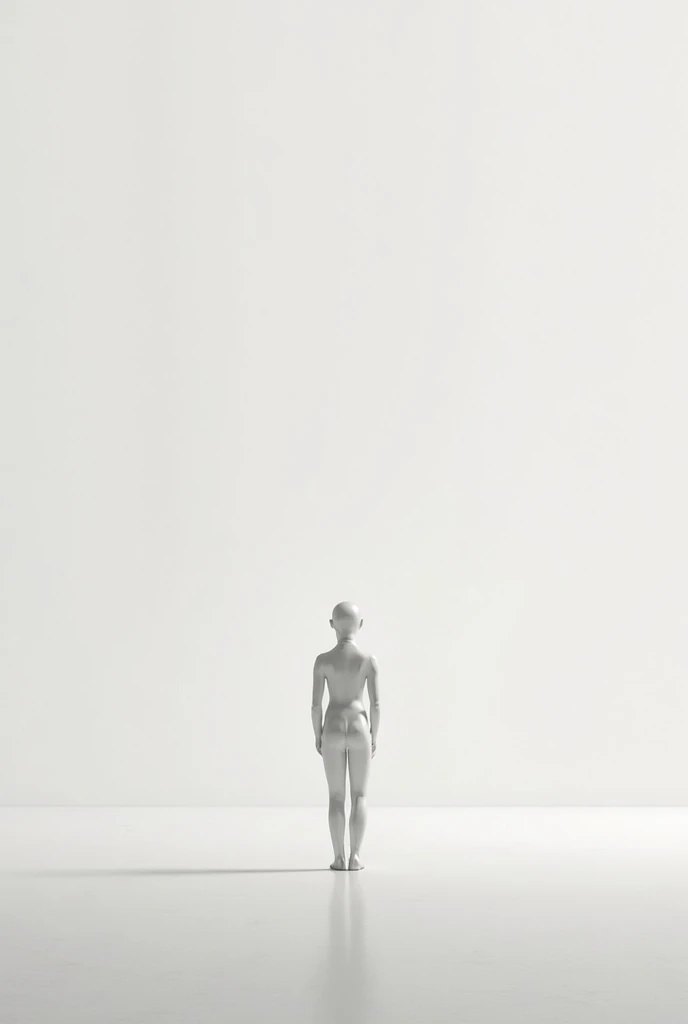 A student without clothes in a waxed room, naked