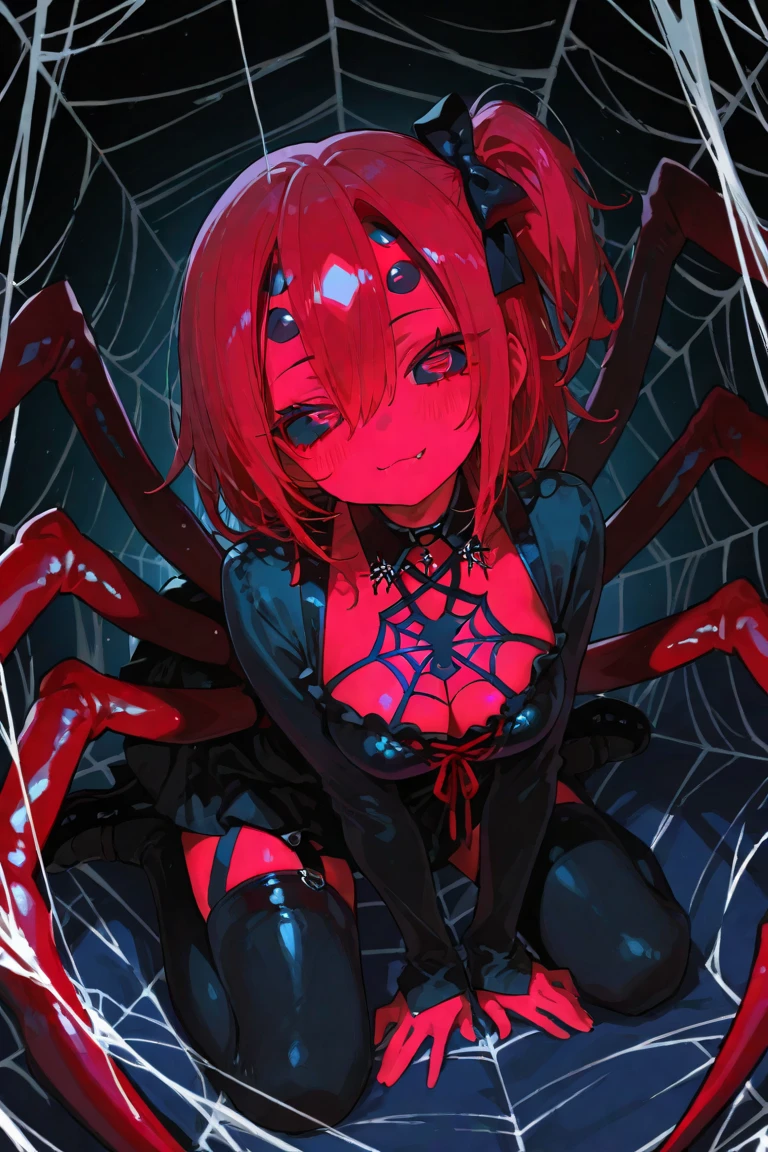 red head short side parted tucked to the side asymmetrical smooth straight bob hair green eye cute gorgeous looking woman wearing black&white viscous liquid symbiote suit, no wrinkles, bodysuit, spider-girl, skin tight, sexy (La mejor calidad detallada:1,6) lado largo y fino con raya metida hacia un lado cabello liso y liso en una cola de caballo peinado mujer traje de spiderman ajustado (with long white latex boots and with long white latex gloves) with spider emblem and completely masked, Stable Diffusion,_model_femenino