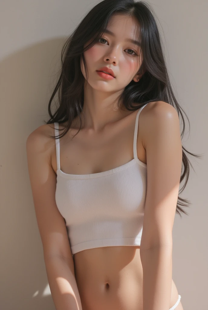 Realistic image of minji from kpop group New Jeans naked