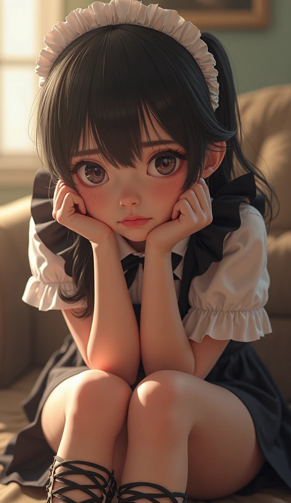 8K、cute、Adult Girl、detailed、black eye、Black Hair、sexy、Random Pause、Random hairstyle、Lying down