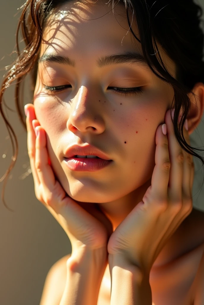 (masterpiece, UHD, 8k, best quality:1.2), solo, 1girl, (photorealistic:1.2), (RAW photo), (ultimate-realistic, ultimate-realistic details, ultimate-realistic texture, ultimate-intricate details, ultimate-realistic lighting, ultimate-realistic shadow, japanese girl, 24yo, ultimate-cute face, ultimate-RAW skin, ultimate-eyes,
 ,silhouette, light shadow, film grain, Hasselblad X2D 100C + XCD 2,5/25V, F/1.8, (cinematic still:1.2), freckles, 35mm photograph, film, bokeh, professional, 4k, highly detailed, perfect fingers ,Extremely Realistic,