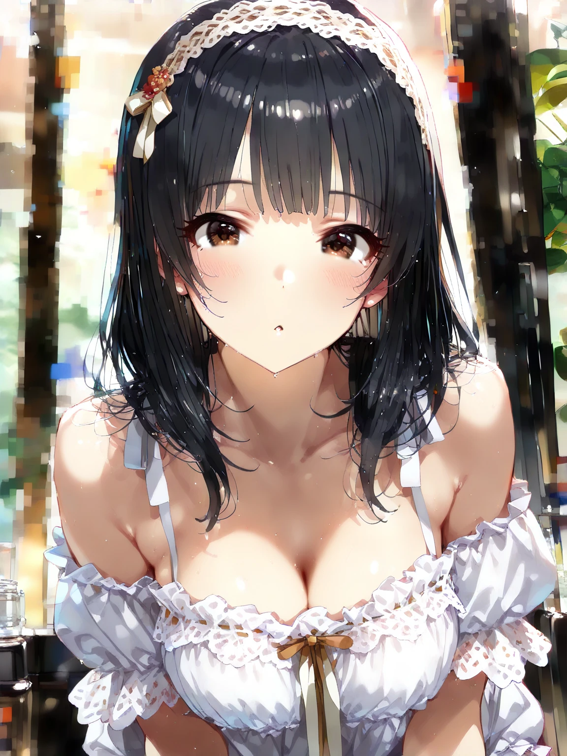 {highest quality}, {so beautiful}, {super detailed}, {best illustrations}, NSFW, nude, pussy, restrained, Lock, tears, distress look, Drool, Excited, {Sweat}, {orgasm}, vapor,intense