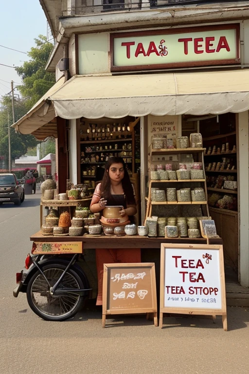 A tea stal look a shop but road side stand the tea stal board name nitsh tea stal