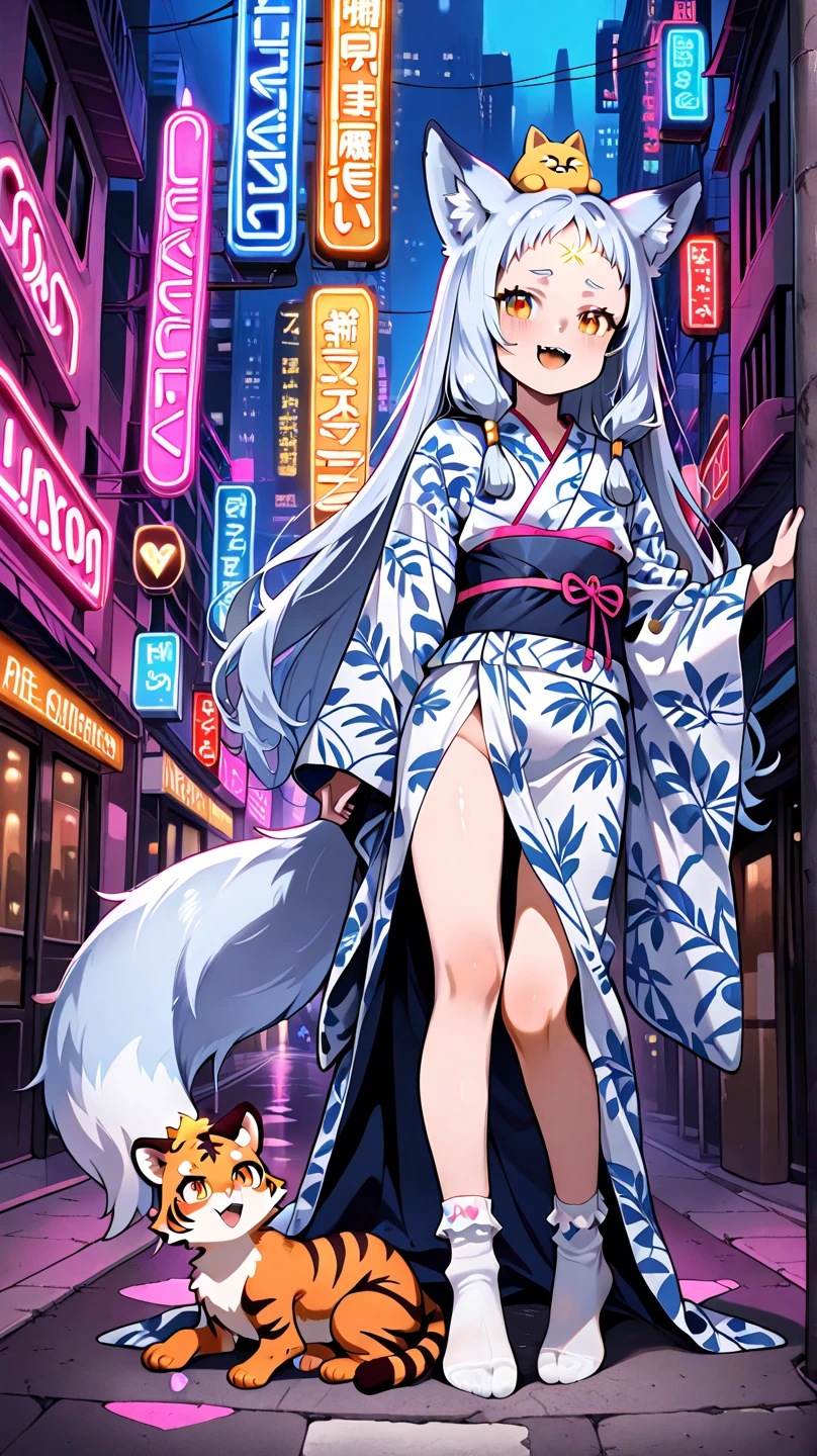 A charming girl with fox ears、Silver Hair、Nine-tailed Fox、beautiful girl、A revealing shrine maiden outfit、(((No underwear、Well good、Pull up your skirt with one hand、She&#39;s lifting her clothes with one hand to reveal her )))、An inviting gaze、Looking up、underboob、((Bedroom at night、The faint light of indirect lighting、M-shaped legs、wet pussy))e and red shrine maiden outfit、