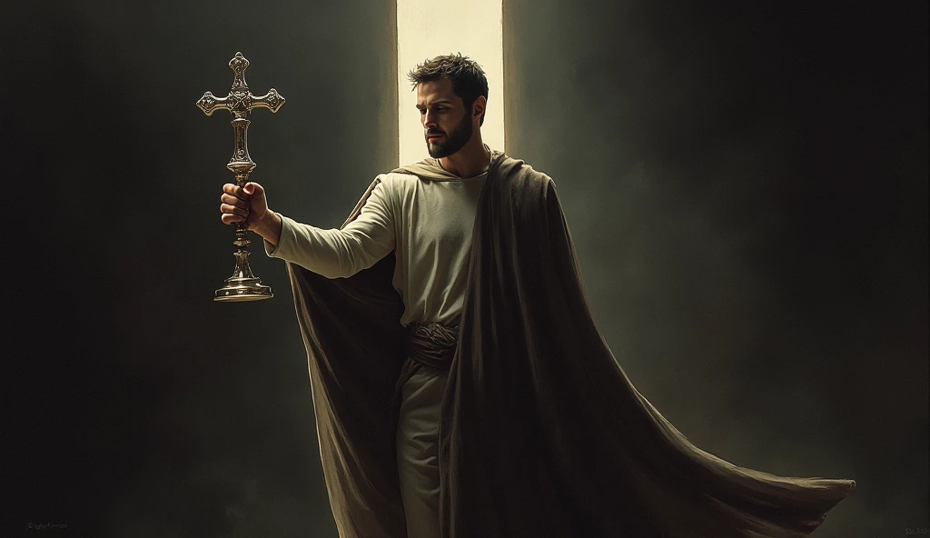 digital art designed by Beeple and Anne Stokes, character art, anime sketch, ("The life of Saint Francis of Assisi":1.1) , at Blue hour, dreamy magical atmosphere, extremely detailed CG Unity 8k wallpaper, in pencil, partly cell-shaded, chiaroscuro, muted colors, soft light, anime style, gothic, D&D, key visual