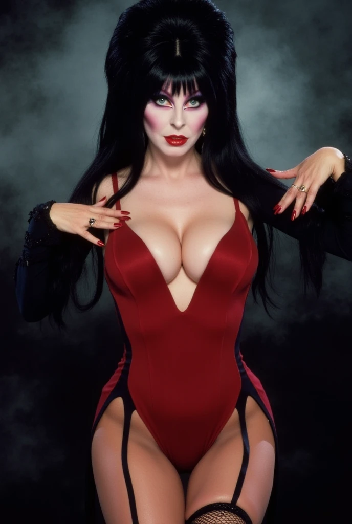 4k, best quality, araffe woman in black dress with black hair and black gloves, Elvira in tattered clothes, villainess, angry dark-haired women, vampire queen, Morticia Addams, Raven black hair, Raven, gothic woman, dark gothic queen, Queen of darkness, Dwayne Barlowe, The Vampire, with black sclera eyes, long Raven hair, glamor shot, voluminous breasts
