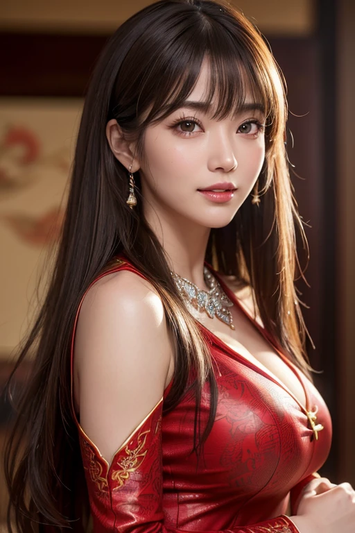 オーガズム、オーガズム、オーガズム、オーガズム、オーガズム、gasp.gasp.gasp.One girl, highest quality、masterpiece、超A high resolution、(Cowboy Shot),(Realistic), (Ultra-realistic), (Ultra-high resolution), (Ultra high definition), (One girl), ((Ultra-Realistic Details)),(Photorealistic:1.4)Beautiful Face, Cute face, 、RAW Photos, highest quality,masterpiece,highest quality,Ultra-high resolution),Best Images, (8k, RAW Photos, Realistic), A neat and beautiful Japanese woman, Rainbow light brown straight hair, Big, shining blue eyes, Long eyelashes, double eyelid, Half-open crimson seductive moist big thick lips, Large Breasts, Sideboob, Down , Abdominal muscles, thin, Perfect Proportions, whole body, Black ao dai with gold embroidery, blurred background red