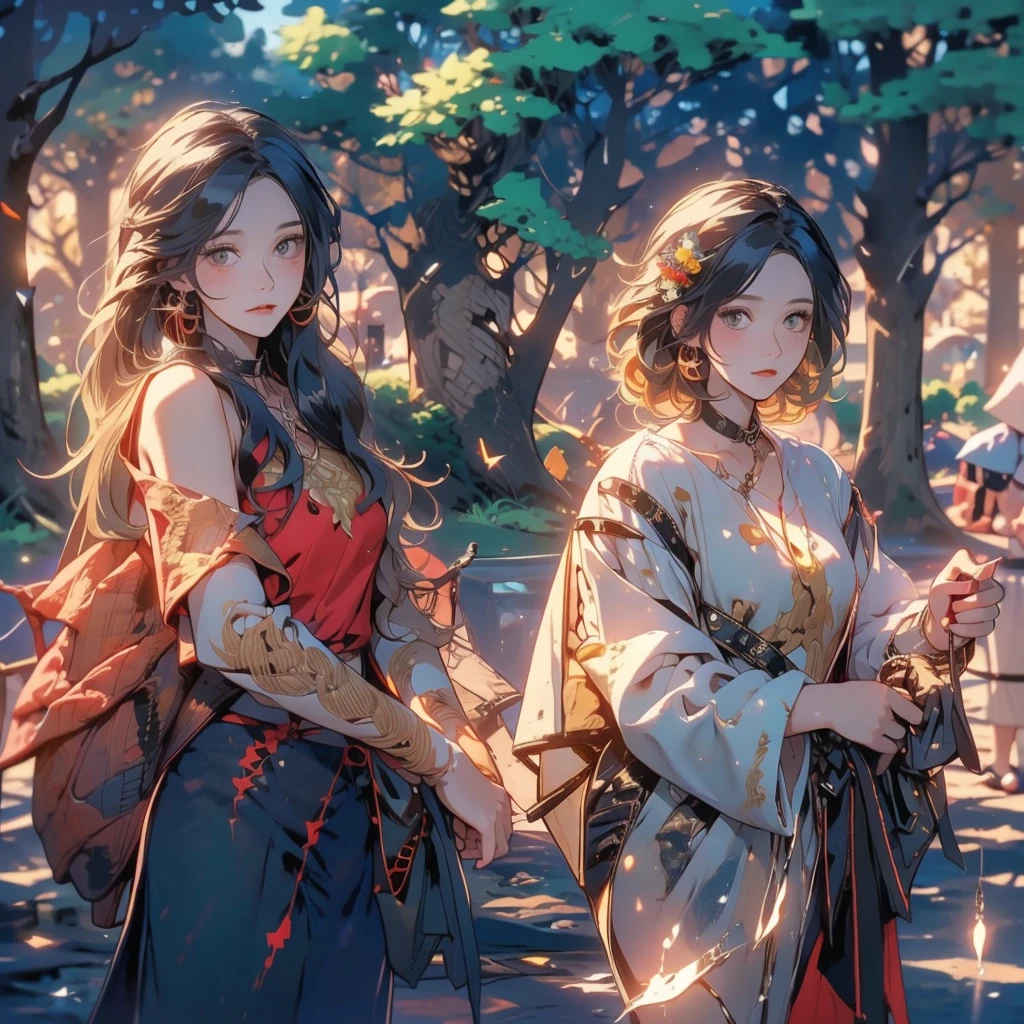 best quality, ultra-detailed, photorealistic, blood-red spider lilies blooms by the riverside,-yeld gistands at the bank of the SANZU, wearing white clothes, ominous ferryman between the realm of the living and the dead, uncanny boatman