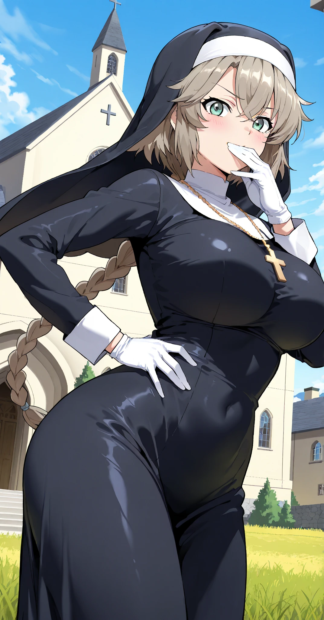 (masterpiece:1.37), Highest quality, (Very detailed:1.37), (One Girl:1.5), woman, (mature:1.5), (Adult:1.5), Hair Ribbon,Earrings, Maid clothes, pantyhose, (Pelvic Curtain:1.5), (Very detailed eyes:1.37), (get wet:2.0), despair, (Are standing:1.5), Embarrassing, humiliation, blush, anger, cherry blossoms, garden, (Golden Hour:1.5), whole body, (Crossing your legs:1.5), From above