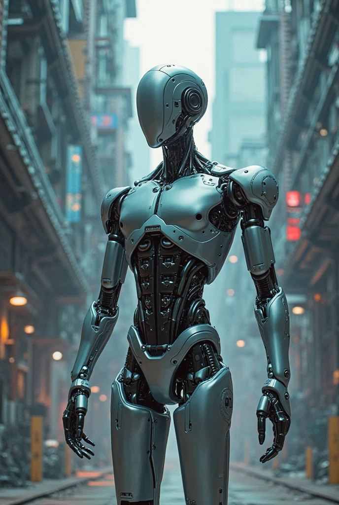 Create an image of a robot "murder drones" naked