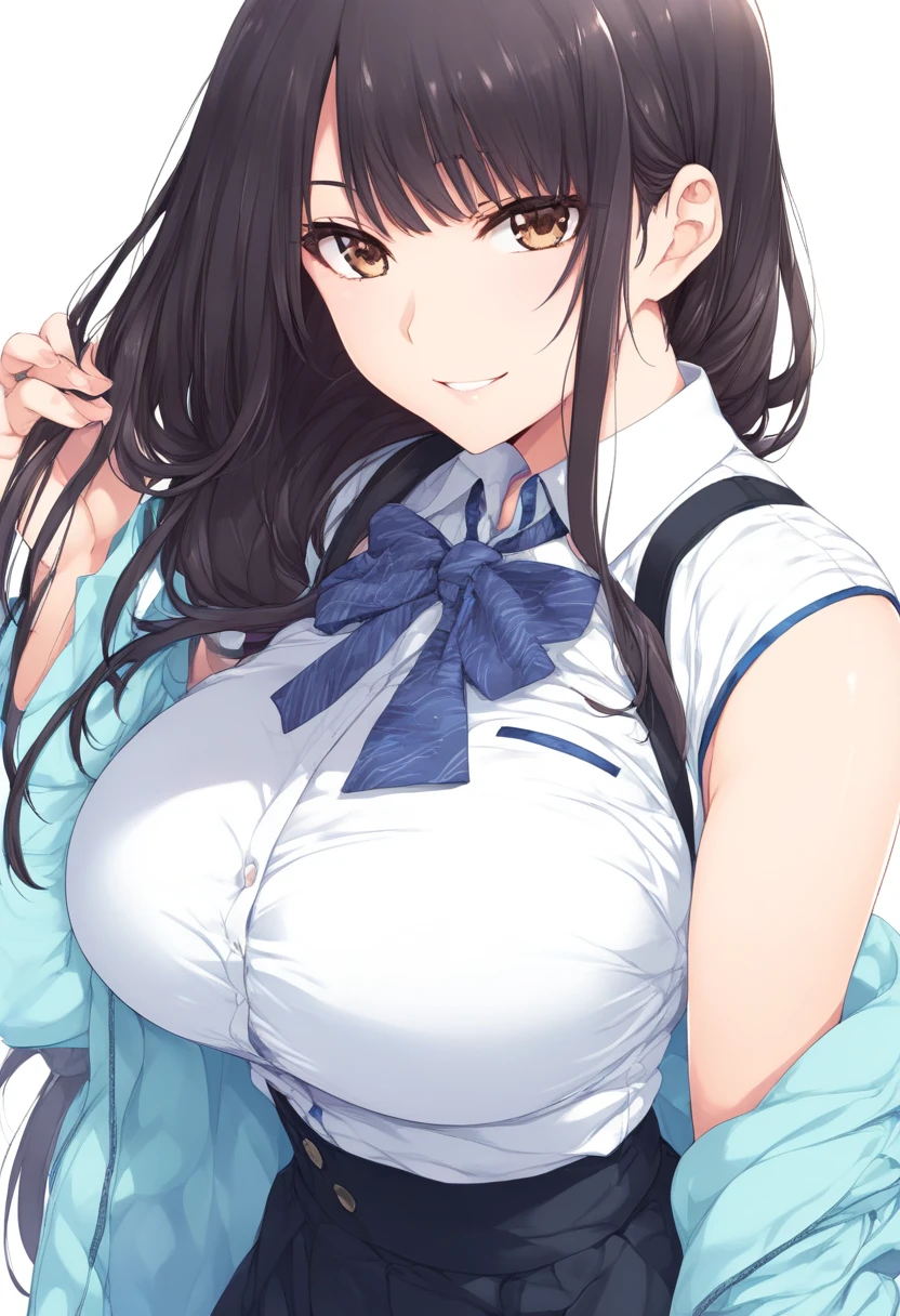 chichibukuro,  1girl, smile, , plumber <lora:chichibukuro:1.2>