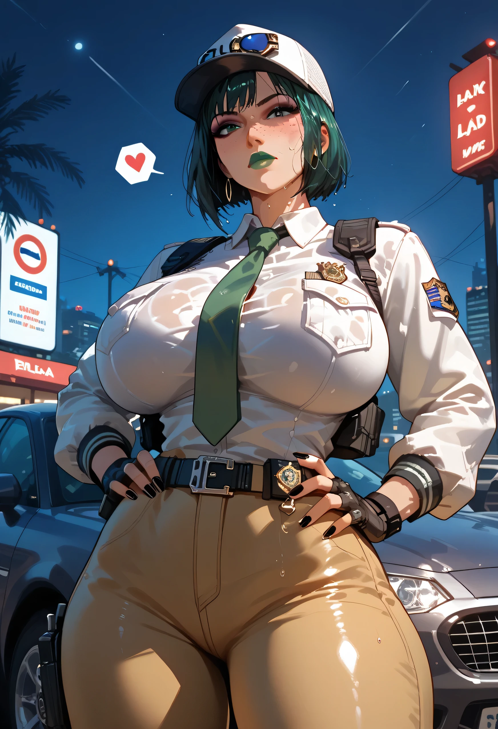 anime, score_9, score_8_up, score_7_up, score_6_up, low angle, score_9. score_8_up, score_7_up, score_6_up, score_5_up, score_4_up, Ela, ela elite \(Rainbow Six Siege\),ela, ela \(Rainbow Six Siege\ HD, perfect masterpiece,score_9, score_8_up, score_7_up, score_6_up, score_5_up, score_4_up, score_8_up, score_7_up, Freckles, fFaceDetail, beautiful face, high detailed face, curvy body, jewelry, necklace, make up, bimbo lips, perfect eyeliner, black nails, green lips, fingernails, fingerless gloves, eyeshadow, lipstick, green lipstick, feathers, uneven sleeves, sweaty, wet hair, gigantic butt, fat big ass ,high quality, Expressiveh, cute face, shiny skin, sweat body, huge breasts, wide hips, thick thighs, (cinematic light), shadows, perfect hands, gigantic oiled breast, close-up, sexy pose, eye shadow, makeup, milf, mature female, cleavage, loose clothing, leaning car, hand touch breast , pureerosface_v1, Expressiveh, intricate_details_xl,
, cropped jacket, gloves, white jacket, green necktie, green collared shirt, yellow pants, pink bodysuit, white uniform, police, police uniform, long sleeves, black vest, red shirt, collared shirt, green necktie, black gloves, black pants, belt,
embarrassed, light blush, focused, cars, city background, plain, night, moonlight, night sky, sunset,
standing, hand on own hip, aiming, holding weapon, holding gun, handgun, solo, BREAK 1boy, 1girl,interracial sex, perfect eyes, BREAK 1girl, cheating, exclamation marks, BREAK (1man, bigger male, interracial, , huge white penis, huge testicles , huge load of cum semen flying over her ass and her body , hearts), amusement park, garden, gazebo, lens flare, BREAK zPDXL zPDXLrl