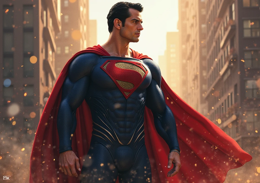 Superman with a crumbled fist