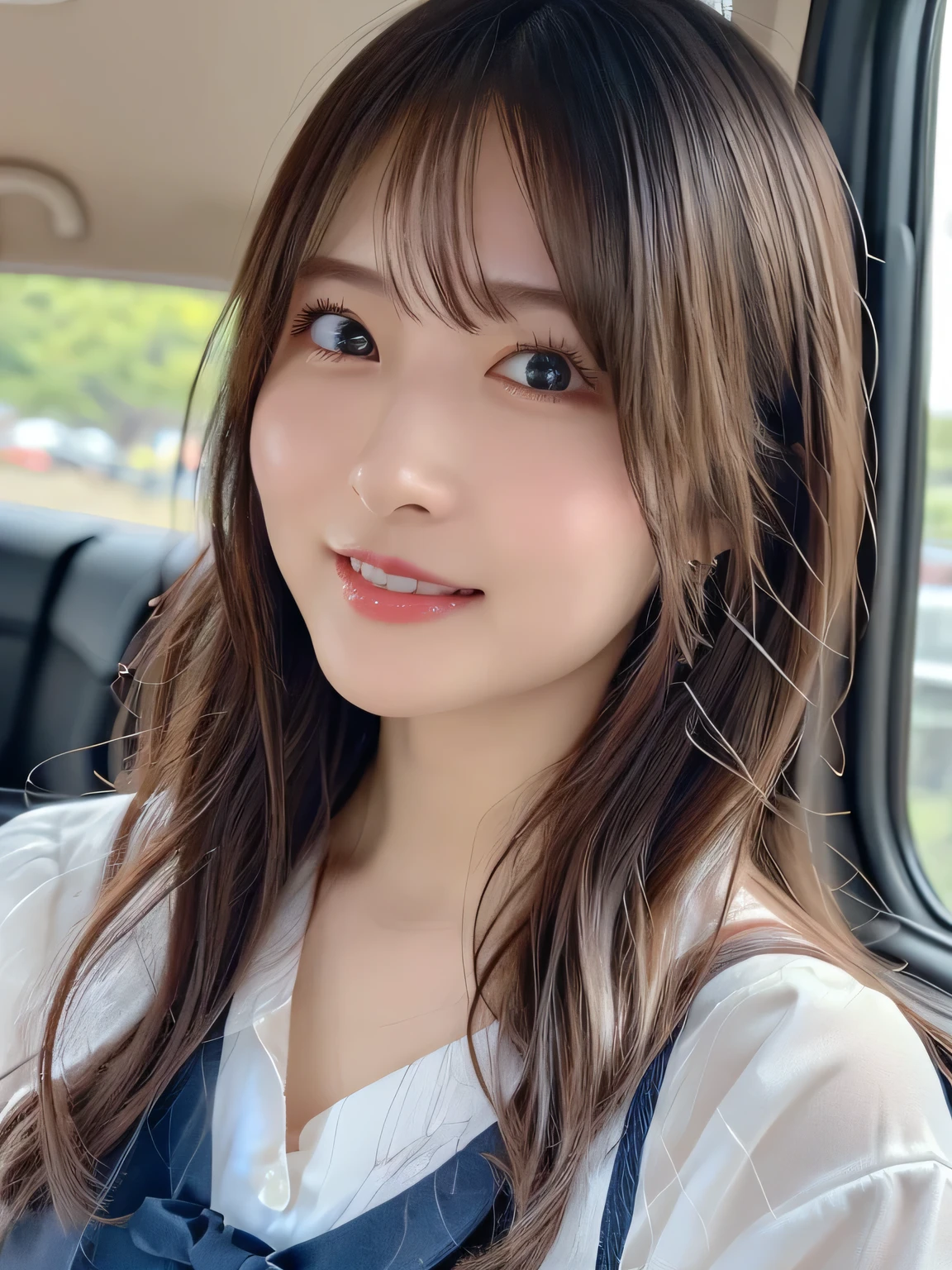 ((top-quality, 8K, ​masterpiece:1.3)), sharp focus:1.2, Beautiful Women in Perfect Style:1.4, Slender Abs:1.2, wearing sleeveless shirts wide pants, ((dark brown hair:1.2)), (natural soft light, City Street:1.1), Highly detailed facial and skin texture, A detailed eye, double eyelid, uniform, Female, 24 years old