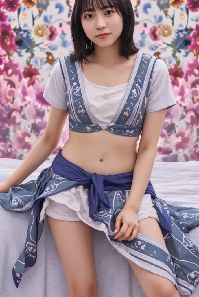 ((((((13 years old))))))、(((Korean Girl : 1.4)))、(((Ojamajo Doremi : 1.0)))、(((A charming face)))、(((Young face)))、(((beautiful girl)))、(((A beautiful woman)))、Beautiful woman、Cute woman、((Innocent face))、((Smile))、((Ultra-detailed face))、((Detailed lips))、((Detailed eyes))、((double eyelid))、(((Beautiful Face)))、(((Beautiful, well-shaped eyes)))、(((Beautiful, well-shaped lips)))、Very Short Hair、ponytail、Pixie cut、BREAK、BREAK、(((Ojamajo Doremiがサリーを着ている)))、(((Wearing a colorful sari)))、((Off the shoulder))、BREAK、8 heads、(((slender)))、(((Slim body)))、(((Thin body)))、(((Slim woman)))、(Flat Chest:1.5)、BREAK、Photographic quality、Natural light、(フォトRealistic:1.4)、(Highest quality:1.2)、(Ultra-high resolution:1.2)、8K、RAW Photos、Realistic、High Detail、Film Grain、Detail Skin、Symmetrical、Delicate skin、Real human skin、pores、Super detailed、Detailed、(masterpiece : 1.2)、Thin face、Sharp Face、Small Face、Small face、Narrow shoulders、Small shoulders、Small shoulders幅、Slim shoulders、Narrow shoulders幅、Beautiful Japanese Woman、Beautiful Korean Woman、Slim womanモデル、Young Gravure Idol、Realistic young gravure idol、Young Sensual Gravure Idol、Young Pretty Gravure Idol、Japanese Model、Young Gravure Idol、(((From the knee up))) 、arms behind back:1.3