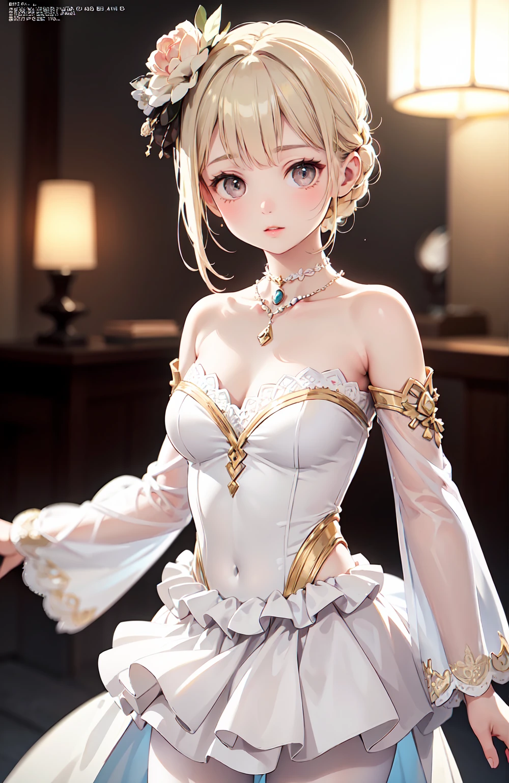 all intricate details: "((Obra maestra+La mejor calidad+High resolution),(dreamy atmosphere+Soft lighting),(1 character),(Mysterious expression+Pose elegante),(cabello suelto+ojos brillantes),(magic costume+Detalles delicados))"