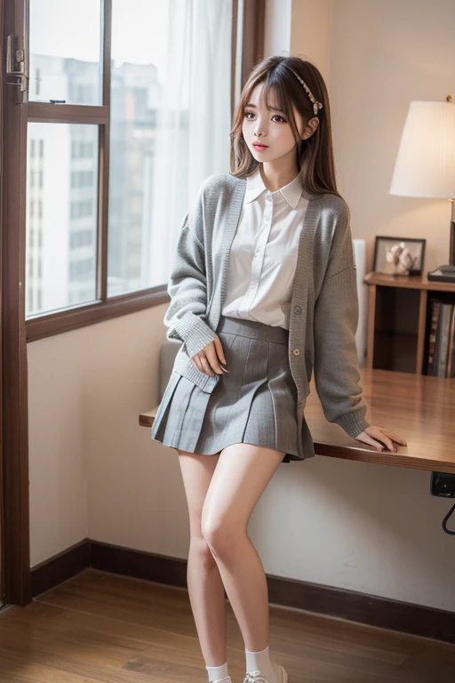 Schoolgirl Slim Full Body Cardigan Shirt Ribbon False Eyelashes Blond schoolgirl-slim-full-body-cardigan-shirt-ribbon-false-eyelashes-blond