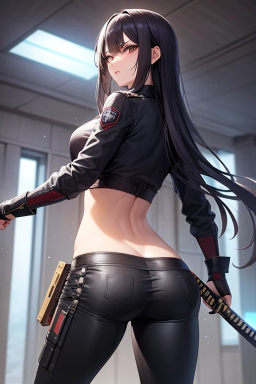Big ass gothic with guns in a gamer truck 