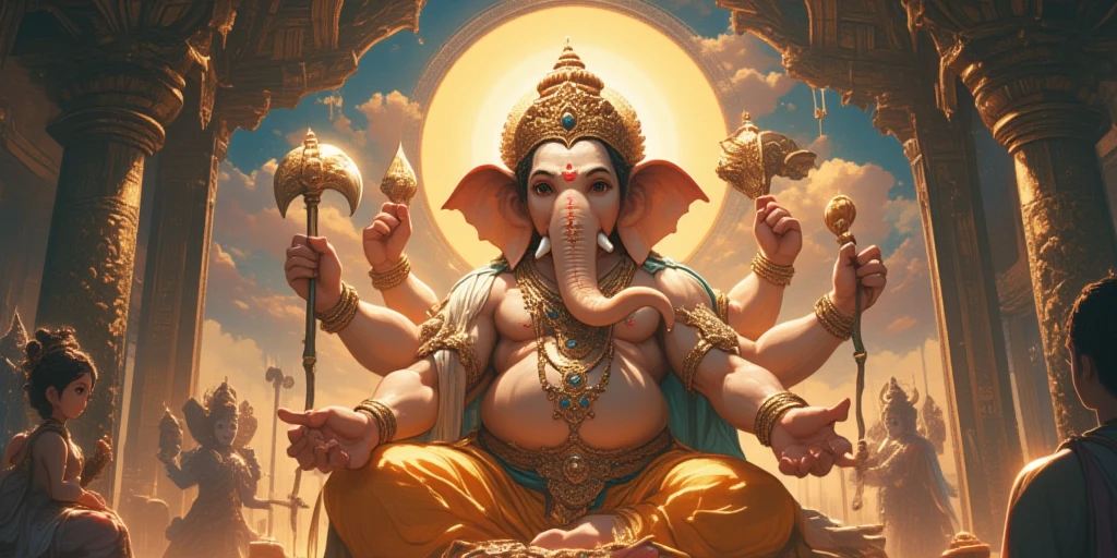 Lord Ganesha pulsing sunshine bliss