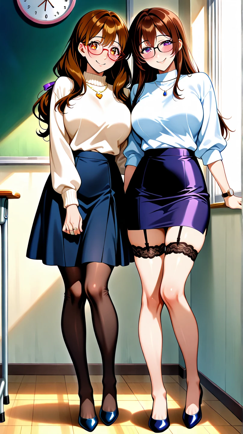 ((masterpiece)),(((best quality))),thin thighs,long legs,girl standing in school,red tie uniform,dark blue blazer,blue plaid skirt,18 years old,forehead,small smile,random pause,Pretty Woman,slim girl,