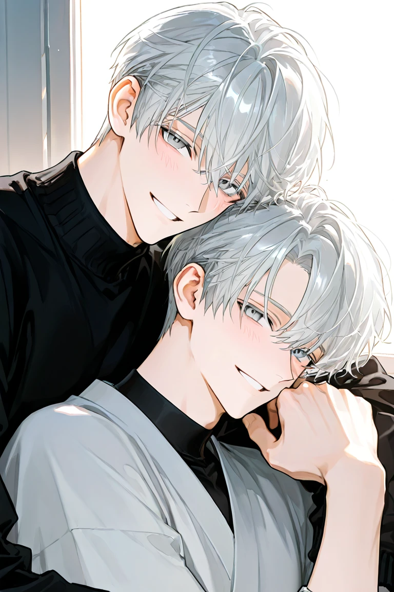 Anime couple kissing while holding cups, ginko showing a new mushi, Yaoi, a-1 photo, kaworu nagisa, official anime still, beautiful boy, by Kamisaka Sekka, yukio - e, 8K!, 8K!!, anime still, ( ( ( yoshinari yoh ) ) ), High resolution、 high quality、