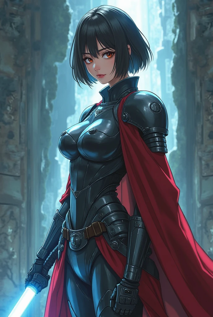 Batman、woman、22 years old、woman体型、profile、Moderate bust、Upper Body、blonde、Mechanical Suit、Highest quality、Masterpiece、scenery、City、rain。