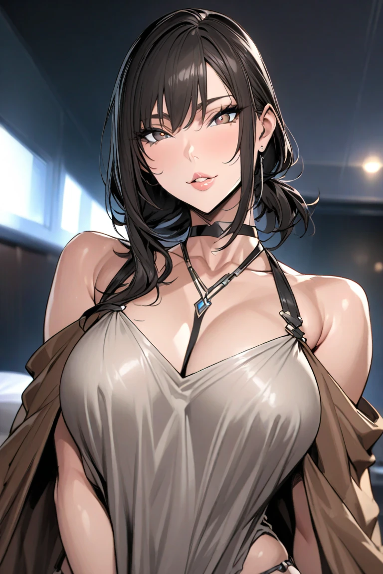 Miyauchi Kazuho,
Depicts only one woman,

Golden Hair,Wet hair texture,
(long hair.05),Ashime,Loose and fluffy perm,

Natural skin texture,Large Breasts,Narrow waist,
Slightly muscular body,


(Jet black one-piece dress:1.5),(Grey bra:1.5),
Black scarf,
Wear a transparent jacket over your dress,
Golden Necklace,


countryside,stand up,
12:30pm,morning,
Shop,Near the entrance door,


Slightly larger breasts,expression(Puzzled),Hall々and attitude,
Closed Mouth,Closed Eyes,
blush,from the front,Broken posture,


Natural depiction,
Beautiful depiction,
Shiny eyes,
Healthy Body,
Natural hairstyle,
Natural body contours,
Natural facial contours,
(Five fingers)Absolute depiction,Symmetrical fingers,
Two arms,
Two legs,
Sharp eyelid depiction,
Symmetrical eyes,Symmetrical eyes,
Keep the subject in the center,Expand the upper body,
Beautiful image quality,
Delicate shades,
4K,Very detailed,
Delicate light adjustment,
Delicate contour drawing,