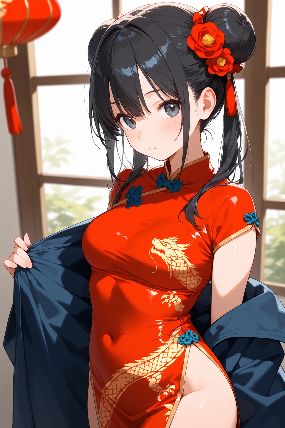 A tragic historical drama in 8k live-action style: Beautiful palace secrets Beautiful 10 year old Chinese Kung Fu Princess with long black hair has her nipples examined by a doctor and vigorously played with Gorgeous embroidery, Ultra glossy, She is wearing a shiny red top and bottom long sleeve floral pajama kung fu suit.... She resists and cries