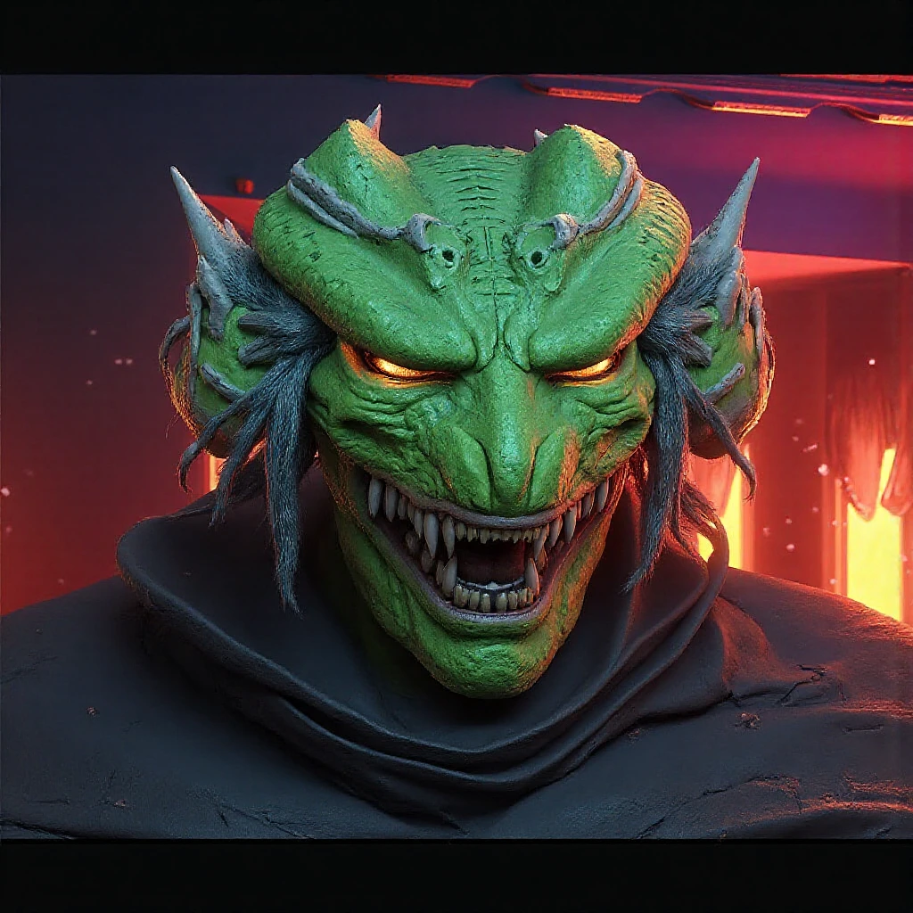 satanic orc monster, sub surface scattering, shiny wet skin, angry eyes <lora:EdobOrc_v1.0:0.8> <lora:Hell2_v1.0:0.5>