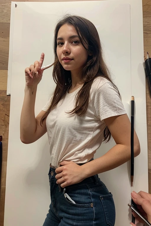 A real Canadian girl with black hair but with the tips dyed red good body holding a paper that has the name of aliciaml0 written very large that you can read