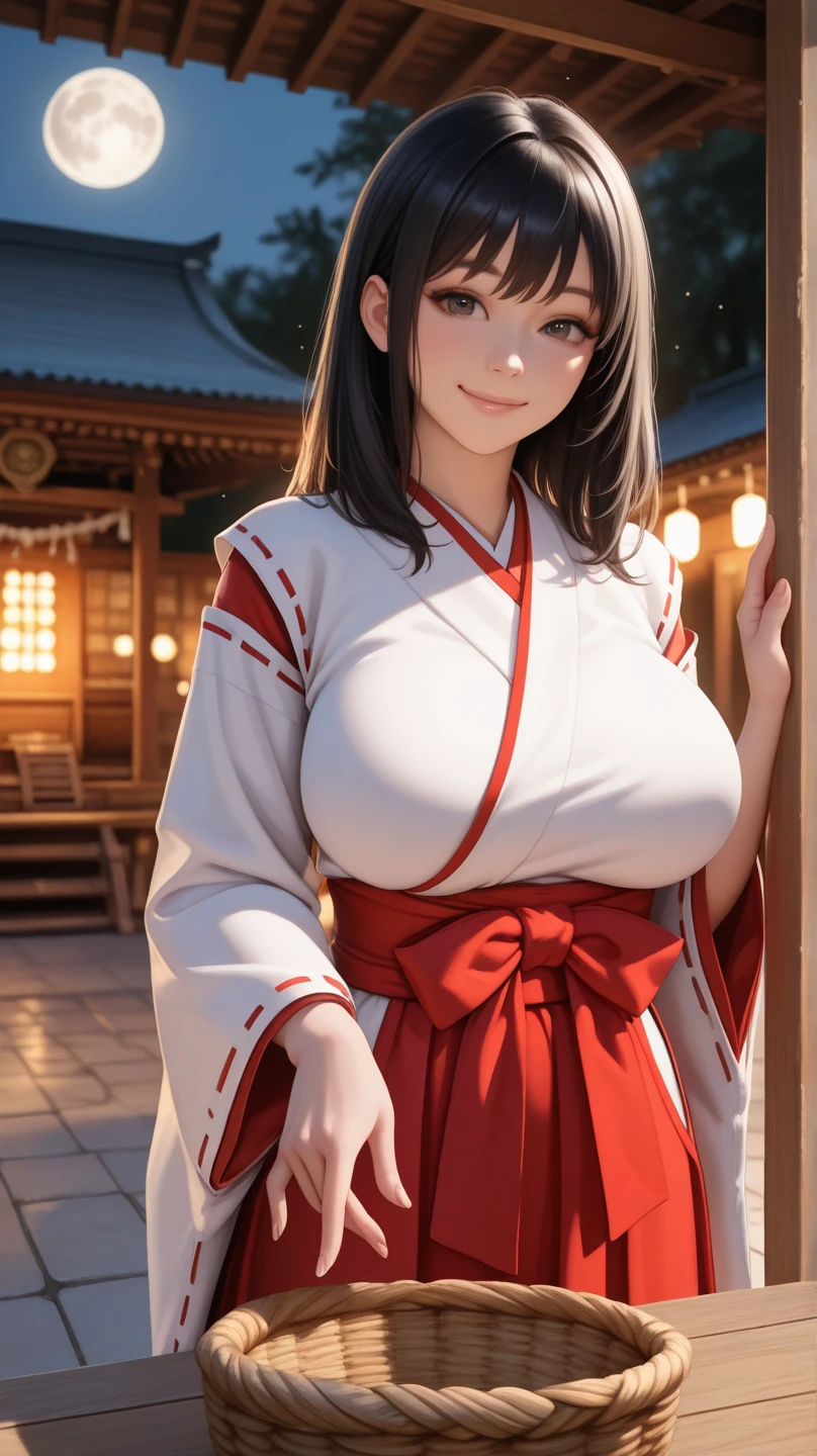 An ultra-realistic 8K photo of a young Japanese idol-style woman with a small, round face and youthful features. She has black, semi-long, straight hair, and a curvy build with fair skin. She is wearing a traditional Japanese fundoshi and a loosely draped happi coat, with the coat open to reveal her bare chest and erect nipples. She stands provocatively in a traditional Japanese festival setting, one hand resting on her hip and the other holding a festival lantern, accentuating her curves. The background features festival decorations, lanterns, and a crowd in the distance. The camera angle is a low-angle shot, capturing her full figure and the festive, sensual setting in 8K resolution.