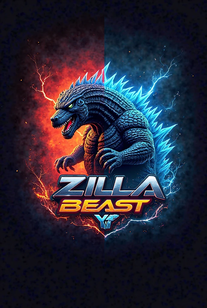 Create a simple Godzilla logo with purple neon colors for an online gaming team for the game Valorant without the body, just a logo, make it with a more evil face and write the name Godzilla on the side underneath.