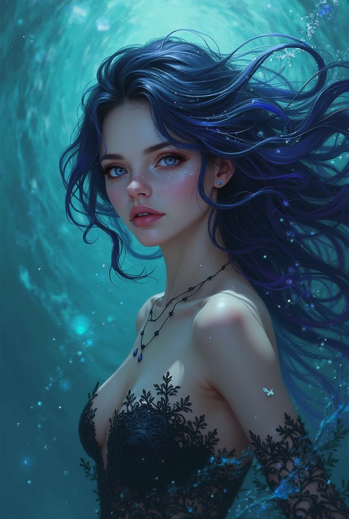 modelshoot style, (extremely detailed CG unity 8k wallpaper), Chaotic storm of  intricate liquid smoke in the head, stylized beauty full - length abstract portrait, wet-skin,  by petros afshar, ross tran, tom whalen, peter mohrbacher, artgerm, shattered glass, ((bubbly underwater scenery)) radiant light octane render highly detailed