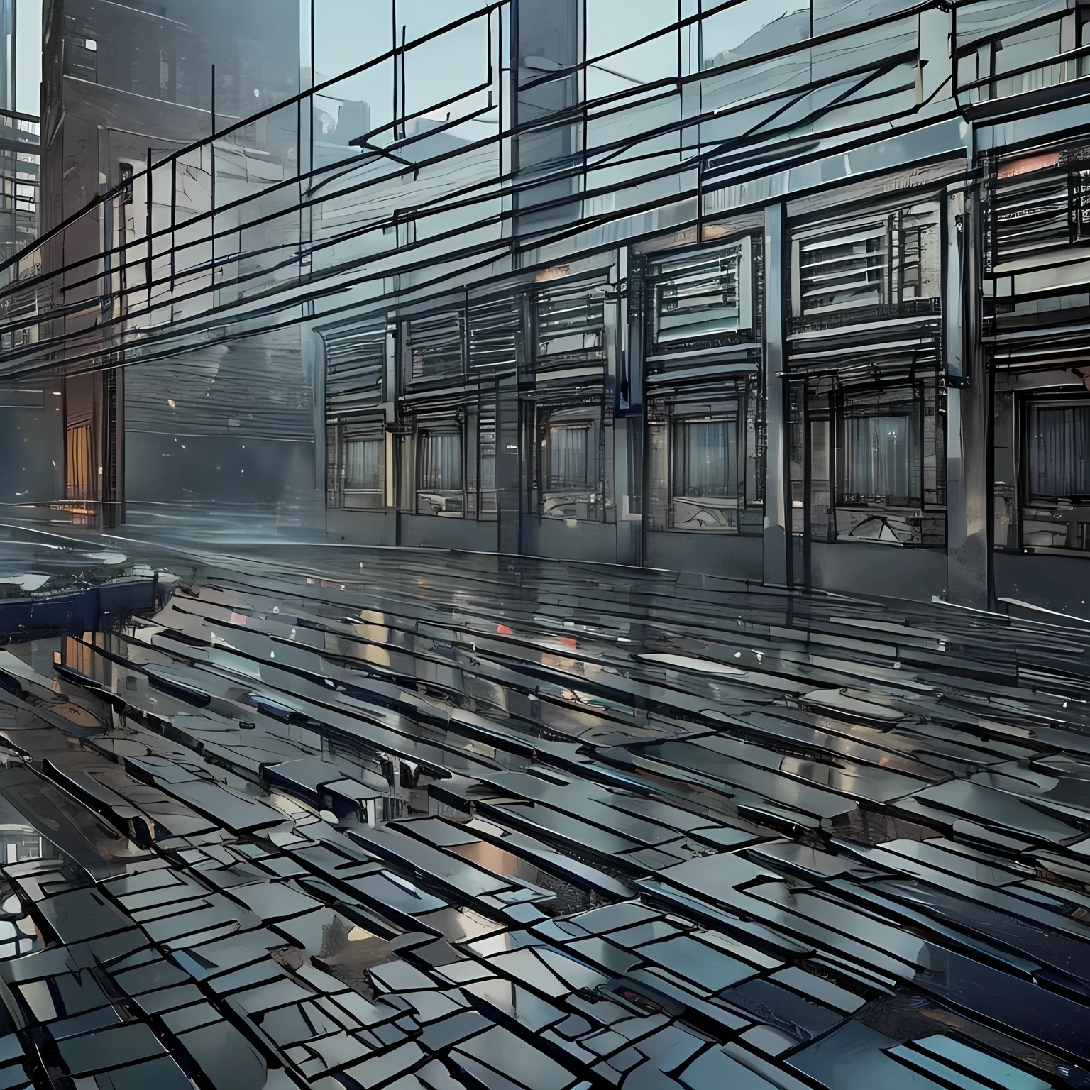 archway, fog, Volumetric Lighting, Lens Flares, Light Shafts、緑