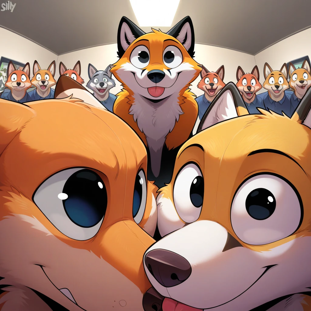 a close-up of a cartoon dog holding a sign that says “You list haussches”, fursona!!!!, pelzige Fursona, Twitch-Streamer / gamer ludwig, Fursuit!!!!, fursona art, wolf fursona, Furry-Fandom, fursona, Don!!! bloody!!!, fluffy!!!, inspired by Bernd Fasching, Fursona commission, plushie, Fursuit, ahhhhhh
