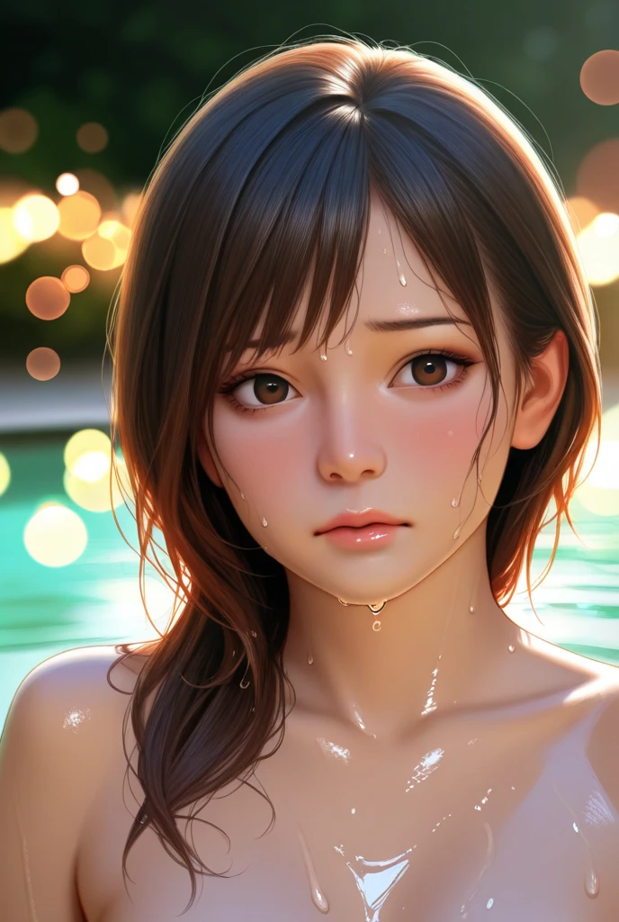 (2girls), Extremely cute, Amazing face and eyes, (Beautiful lovely smile), (extremely detailed beautiful face), bright and shiny lips, sexy look, keep staring at me, smooth skin, super beautiful, attractive, (Best Quality:1.4), (hyper quality), (Ultra-detailed), (hyper-realistic, Photorealsitic:1.37), Authentic skin texture, complex details, extremely detailed CG unified 8k wallpaper, RAW Photos, professional photograpy, Cinematic lighting, (taking a bath in a hot spring), ((Hot springs, open-air baths, forests, forests, sunsets)),