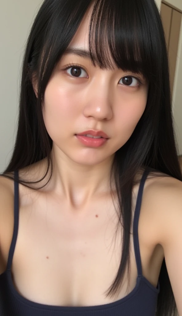 (((nude))) 、whole body 、Bukkake、(Real skin texture:1.5)、(((Japanese 、cute girl in her late s、One Girl)))、(((8K、Highest quality、masterpiece、Ultra-high resolution)))、(Realistic:1.4)、RAW Photos、(Real skin texture:1.3)、(Film Grain:1.3)、((No underwear、No swimsuit))、(((Beautiful and detailed eyes and face)))、((Realistic skin types))、10x more pixels、Highly detailed cute face、Detailed lips、Beautiful Eyes、double eyelid、Natural Makeup、(Detailed legs)、Clear focus: 1.2、((Sweating、Sweaty body、Skin shiny with sweat、Mouth slightly open))、White skin、Clear skin、So that every single hair is clearly visible、Hair color changes subtly depending on how the light hits it、 Gives skin a natural glow、Fine skin、Expressing the fine details of pores:1.25、night、Beautiful hotel bed、indirect lighting、(looking at the camera、Look up、Close your eyes completely、Ask for a kiss:1.9、Sleeping、Eyes closed)、Wait for a kiss, Poke out your lips、Look up、The cameraman shoots from above、Long black hair