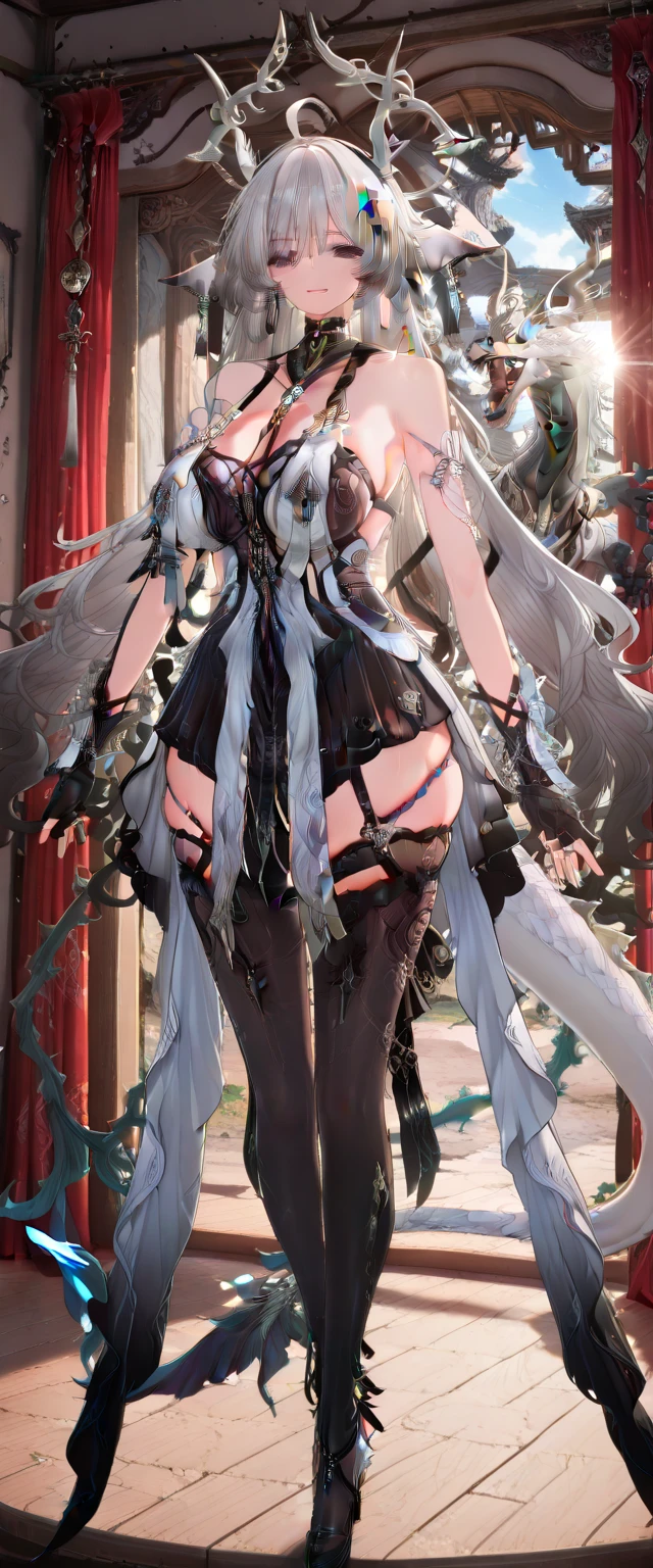 (Best Quality), ((Masterpiece), (Detail: 1.4), 3D, A Beautiful Cyberpunk Woman, HDR (High Dynamic Range), Ray Tracing, NVIDIA RTX, Super-Resolution, Unreal 5, Subsurface Scattering, PBR Textures, Post-Processing, Anisotropic Filtering, Depth of Field, Maximum Sharpness and Clarity, Multi-layer Textures, Albedo and Highlight Maps, Surface Shading, Accurate simulation of light-material interactions, perfect proportions, Octane Render, two-color light, large aperture, low ISO, white balance, rule of thirds, 8K RAW, big breasts, big breasts, big breasts, double breasts, breast augmentation, pants coming off, clothes slipping off, nudity, gray hair, long hair, long hair and waist, lace trim, transparent clothing, transparent clothes, coquettish, fat buttocks, full type, full body, fat buttocks, very large, thick legs, thighs, sexy charm, thong, no clothes, miniskirt, big ass, upturned buttocks, Pouting ass, pouting, short clothes, short pants, transparent clothes, pink cute, pink tender, cute, exposed, exposed breasts, leaky groove