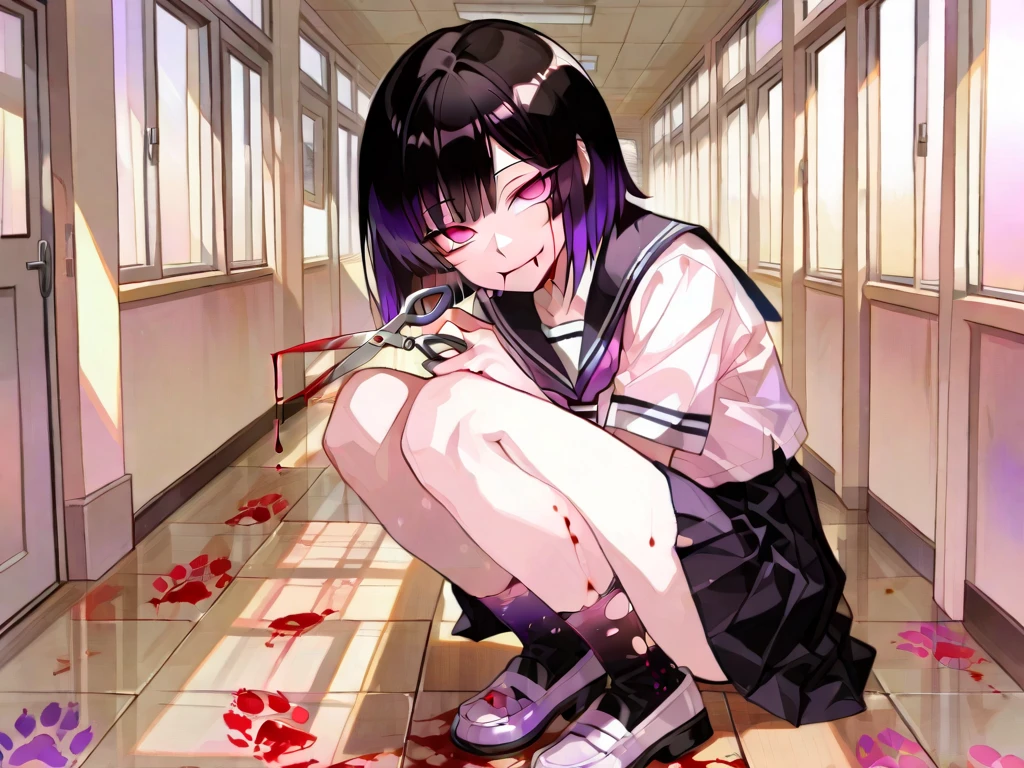 (zombie),,kneehighs,loafers,sailor,sitting,skirt,,(blood)