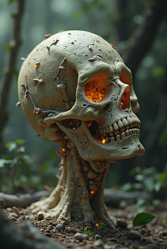 hot lava skull in museum