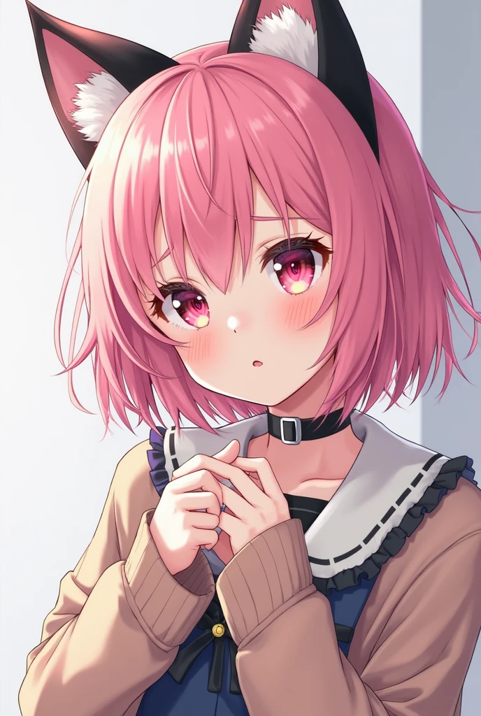 On all fours、Pink Short Hair、Small breasts。(Being pulled by a rope)、Attach collars and leashes、Pets、Obedience、Cat ear、7-year-old girl、Panting air,Provocative poses that make your face turn red,