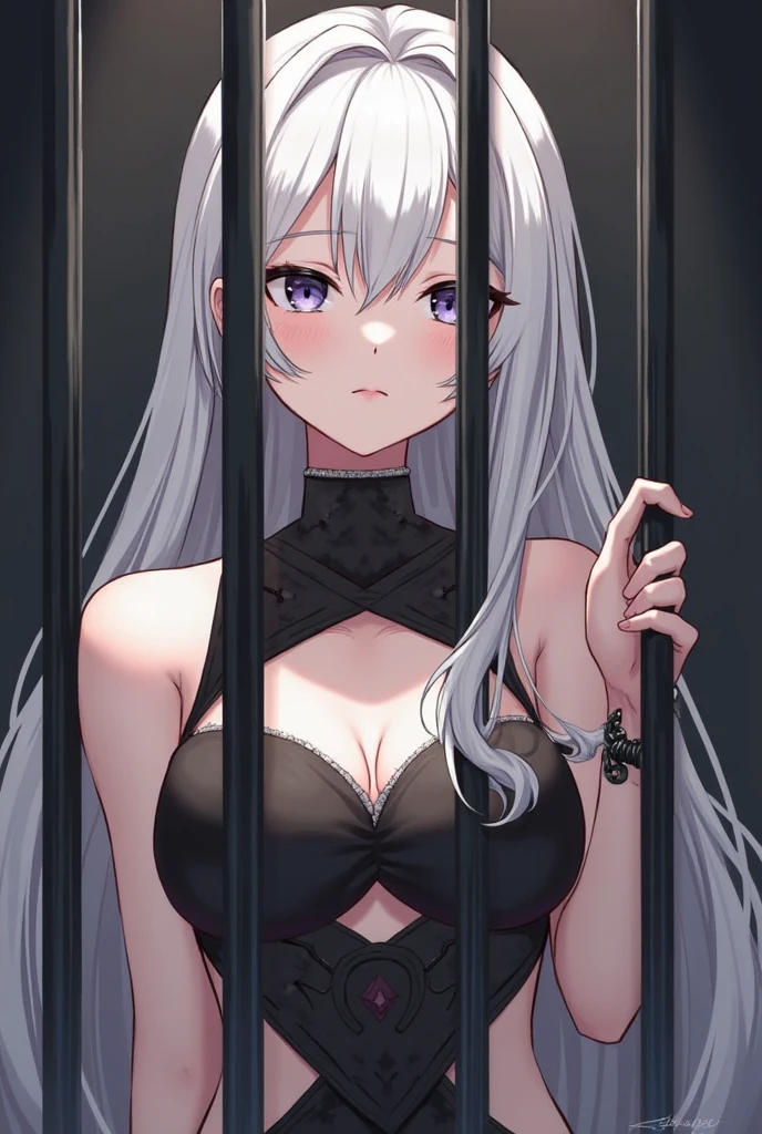 anime girl, beautiful detailed eyes, beautiful detailed lips, white hair, red eyes, chained, treated like animal, 8k, best quality, masterpiece, intricate details, cinematic lighting, dramatic lighting, mystical atmosphere, fantasy, dark fantasy, forced, slave, sex slave, chainned up, explicit, dynamic, perspective, pov