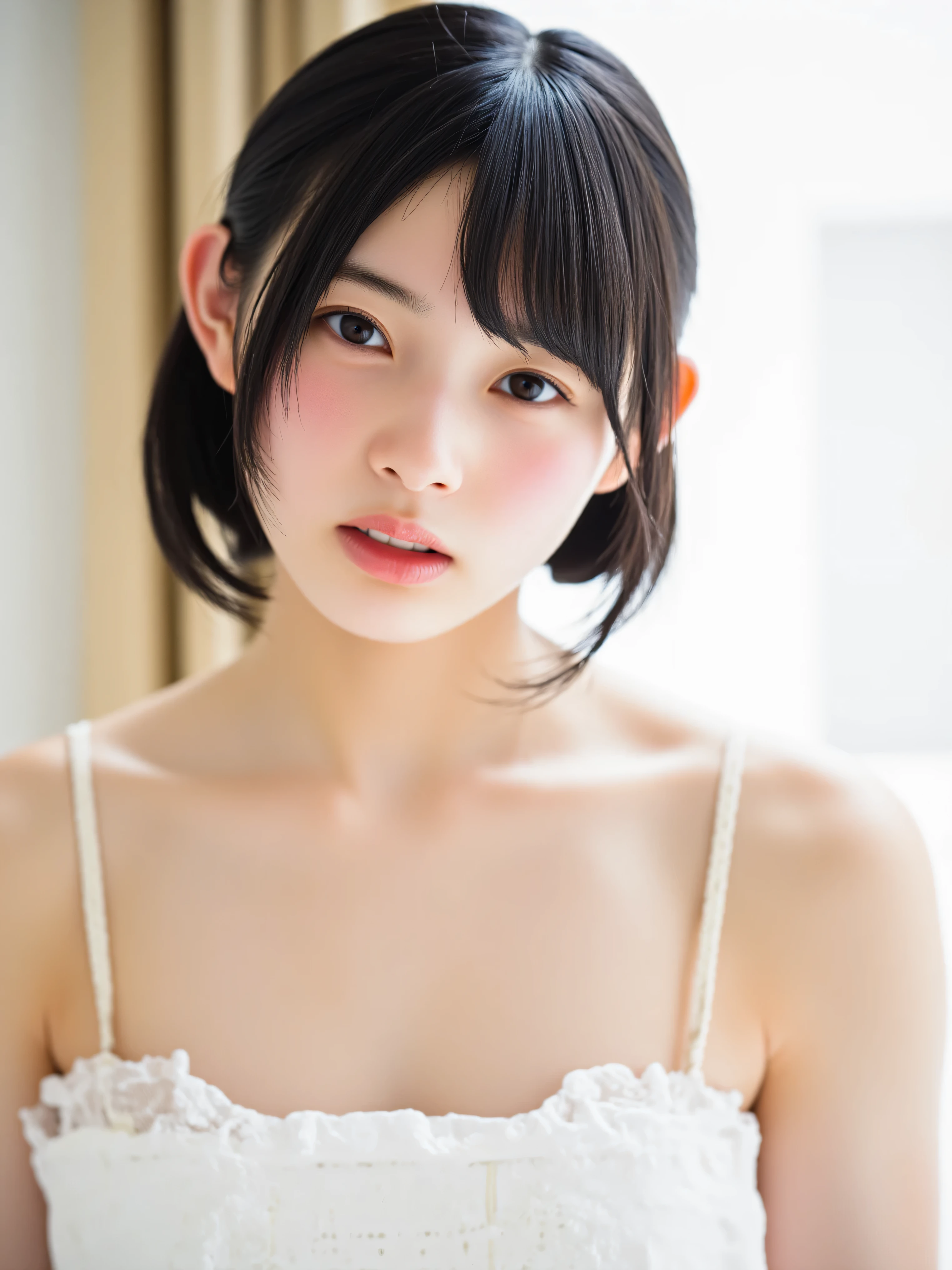 in a hotel room, age 25, bed, ((on all fours、[[Insert、Deep joy、severe pain in the hand、酔ったeye:1.2),( angle:1.5), despair, cries, ((eyeを閉じて激しく息を吸い込んでください :1.2))、 ecstatic face、 Climax expression 、 at the rocking horse 、 You can see all the way to the ceiling 、endure:1.5)), clench your teeth 、 Her whole body , beautiful, adorable by design, sweet, cute ta girl, Twin frill lace ,thigh high socks, lots of ruffles ,( adorable by design, sweet, cute), Eight-headed body, fashion model, 完璧な比率 , 大きな胸の裂けeye, Baby Doll with T-back, Garter Belt, knee socks, brushing, dildos carryingライティング, sharp concentration in nude clothes ,Bokeh,highlights, dildos carrying, Post processing ,Cinematic post-processing with an emphasis on complex human hands and fingers , ( watch viewers :1.1),(((Kamimei、、 no pants、naked、nsfw, beautiful nipples 、Big Breasts、 Valley、 feet 、 camel toe ))),(( bedの上、 rest on your back 、 from directly above))、 table top naked underneath the jacket, 1 girl, best quality, very detailed, (((blush,))), ray tracing from the waist,Perfect White Skin:1.2),reflection, at the rocking horse 、Yellow_eye, Gorgeous Necklaces, Japanese、最もcute、beautiful女性28歳、[[Insert、Deep joy、severe pain in the hand、恍惚としたeye:1.2), despair的な, I feel like criesing, exclamation mark、(( growling :1.2))、 ecstatic face、You're convulsing 、 very ticklish、 Irresistible expression , at the rocking horse 、( stand in a dark room and stare at the viewer :1.1), eyeを閉じる