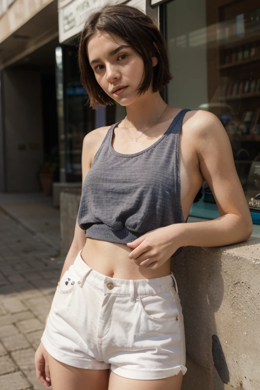 Girl, short pants,