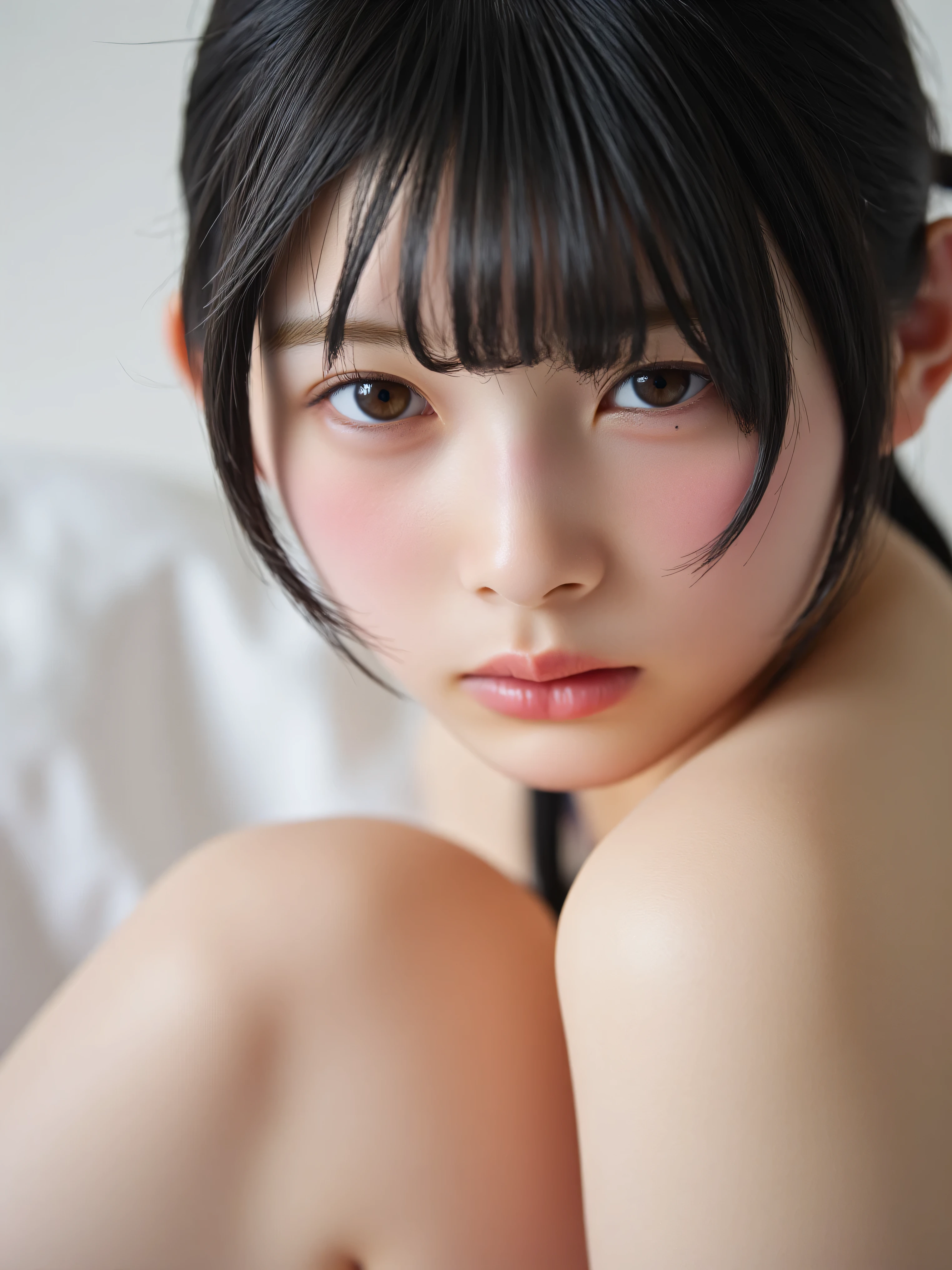 in a hotel room, Age 18、bed, ((on all fours、[[Insert、Deep joy、severe pain in the hand、酔ったeye:1.2),( angle:1.5), despair, cries, ((eyeを閉じて激しく息を吸い込んでください :1.2))、 ecstatic face、 Climax expression 、 at the rocking horse 、 You can see all the way to the ceiling 、endure:1.5)), clench your teeth 、 Her whole body , beautiful, adorable by design, sweet, cute ta girl, Twin frill lace ,thigh high socks, lots of ruffles ,( adorable by design, sweet, cute), Eight-headed body, fashion model, 完璧な比率 , 大きな胸の裂けeye, Baby Doll with T-back, Garter Belt, knee socks, brushing, dildos carryingライティング, sharp concentration in nude clothes ,Bokeh,highlights, dildos carrying, Post processing ,Cinematic post-processing with an emphasis on complex human hands and fingers , ( watch viewers :1.1),(((Kamimei、、 no pants、naked、nsfw, beautiful nipples 、Big Breasts、 Valley、 feet 、 camel toe ))),(( bedの上、 rest on your back 、 from directly above))、 table top naked underneath the jacket, 1 girl, best quality, very detailed, (((blush,))), ray tracing from the waist,Perfect White Skin:1.2),reflection, at the rocking horse 、Yellow_eye, Gorgeous Necklaces, Japanese、最もcute、beautiful女性28歳、[[Insert、Deep joy、severe pain in the hand、恍惚としたeye:1.2), despair的な, I feel like criesing, exclamation mark、(( growling :1.2))、 ecstatic face、You're convulsing 、 very ticklish、 Irresistible expression , at the rocking horse 、( stand in a dark room and stare at the viewer :1.1), eyeを閉じる
