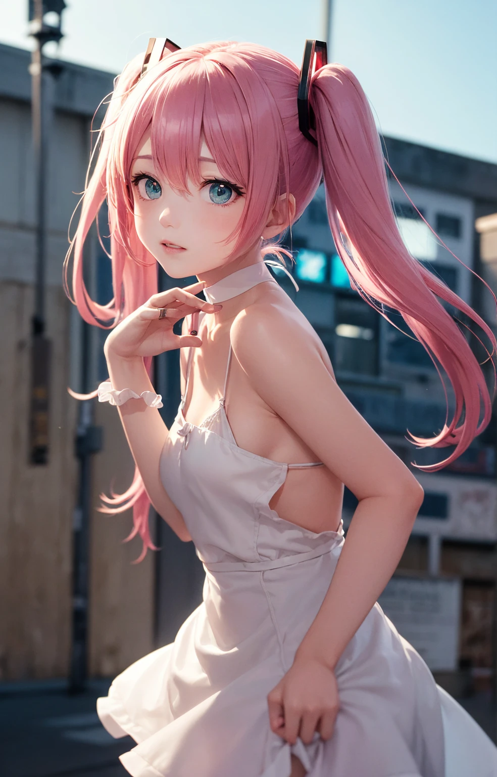 muste piece,masterpiece,highest quality,Super detailed,High resolution,High resolution,8K Portrait,Unity,High definition CG of 8k wallpaper,unity 8k wallpaper,cute type,little:1.5,:1.5,Highly detailed CG unity 8k wallpaper,Realistic,real person,cute type,little,portrait photography,shiny skin,High definition,(10 y),(1 girl),beautiful clear eyes,extremely detailed description,delicate face,nice lips,slender body,thin legs, (corridor:1.6),cute type,perfect face,seriously,(blush:1.5),((cute:1.5)),(pink twin tails:1.2),((flat chest:1.3)),(Maid clothes:1.5),clothes lift:1.5)),(I have nipples:1.2)、detxplanation,vagina,Show vagina,(sprs),spread、Cln vagina:1.8)),asshole big .4)), detaxplanation vaow butthole、ish, blush:1.5, looking back:1.5n anus:1.6),back 1.5))、