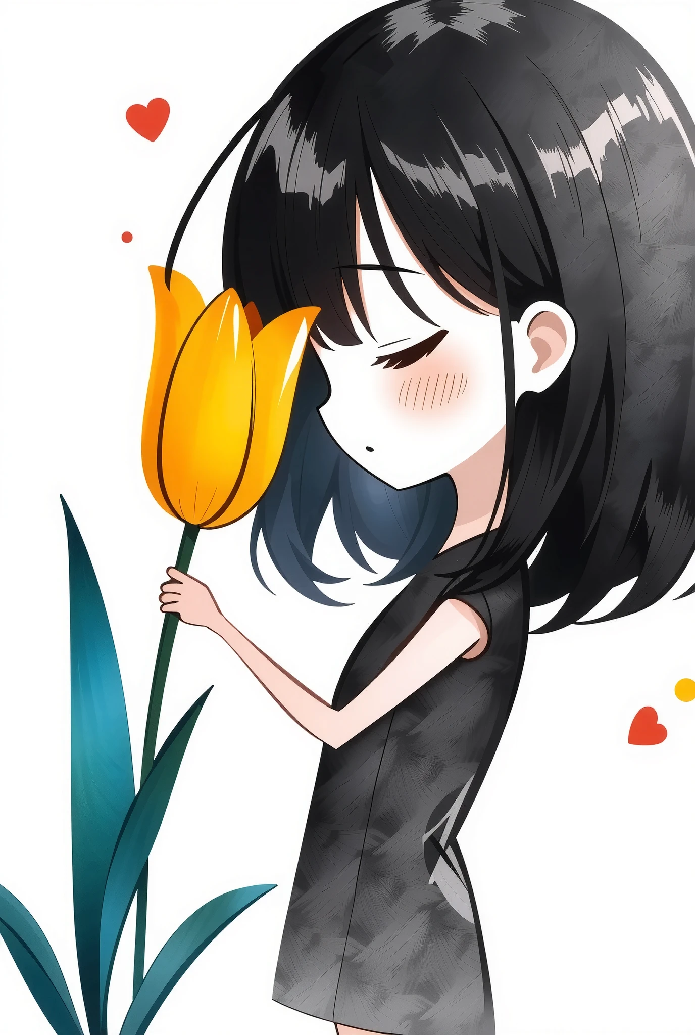 Handwritten Picture Book Style, (sketch followed by rough watercolor coloring, thick handwritten outline, Watercolor smudge expression),
holding a tulip in my hand、I'm smelling the scent, Ultra-small deformation,
BREAK makes ren excited, Suggesting a happy future, conveys the beauty of truth,
and portraits of beautiful, valuable women ooze and melt, Saddening the pitiful impeachment, Rather than Beating Others, Watercolor Smudges, It makes up a story for s, Wise Men Wash Away All Sins with、Pursue Your Own Heights, \softly express the cleanliness of hoping for peace for everyone with light watercolor paint\, highest resolution, Peace Quality, Japanese Animation