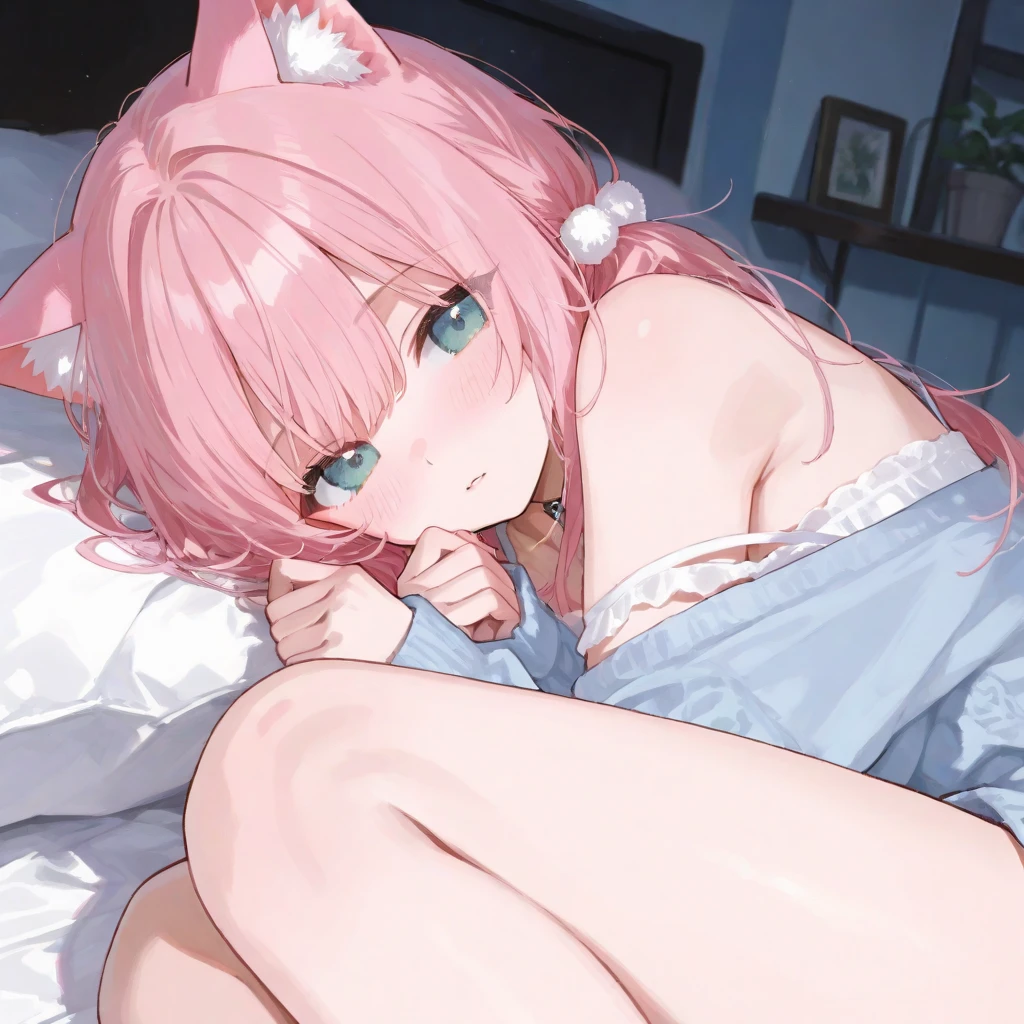 masterpiece, best quality, high resolution,
(sleeping girl and cat), Lying on bed,1cat, fetal position, closed_eyes,
私服, ミニスカート,白いパンティ,
top view, bed_sheet,add_detail:1,パンティ見えてる,