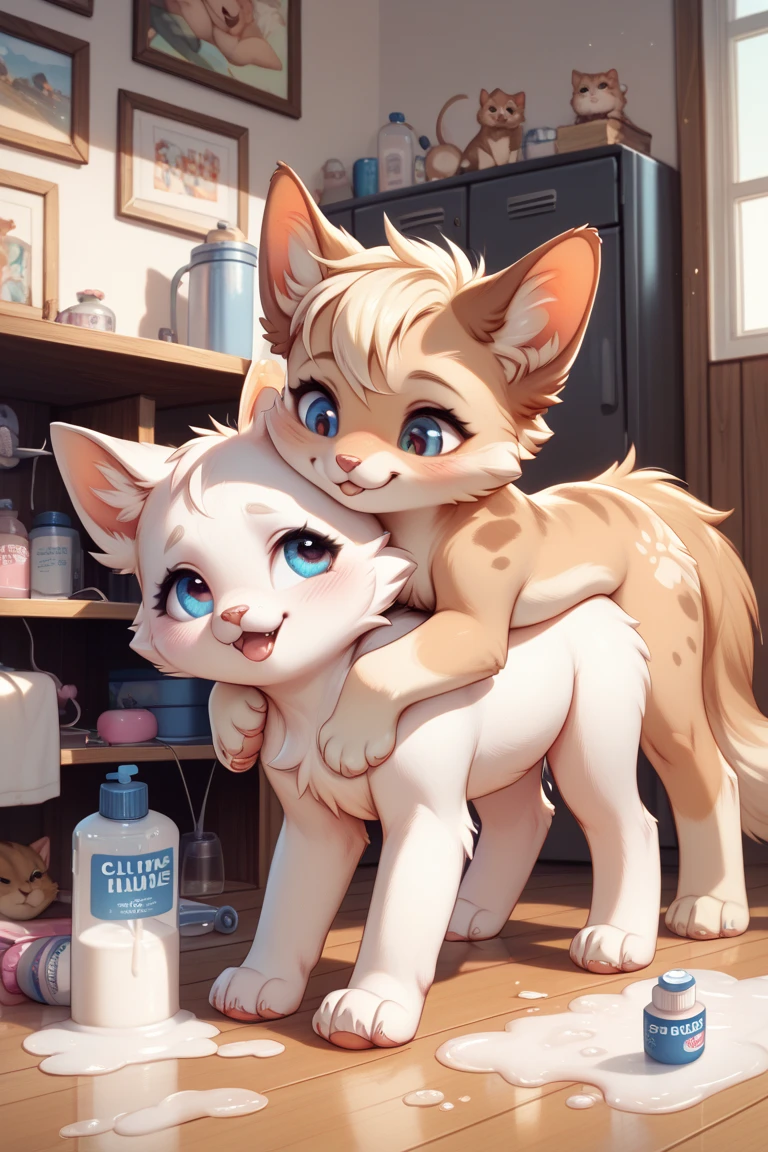 ((highest quality)), ((masterpiece)), (detailed), Perfect Face,((White Tiger)), {{{Full body fur}}},Fluffy tail, {{{white}}}, Iris,Long canines,Shota,Adorable,Open your mouth,Young Birth,I'Shy,White Tiger,((semen)),((Furry)),((Completely naked)),((cat's eyes)) ,((bald)),((erection)), all fours
