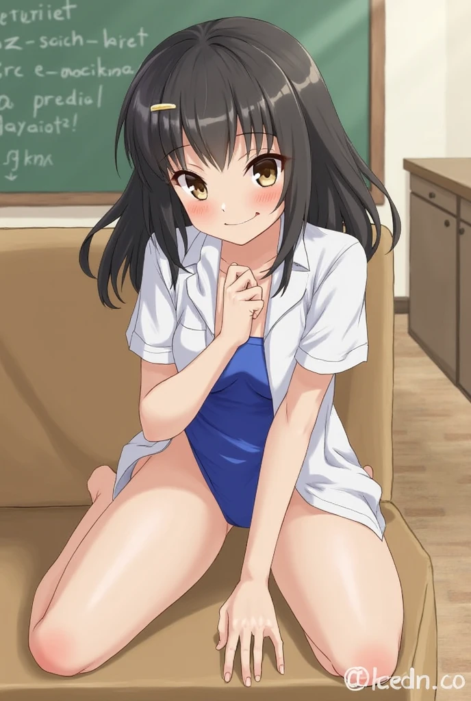 High School Uniform、underboob、Vaginal show、(Sexual Pose)、gyaru、Lower body naked